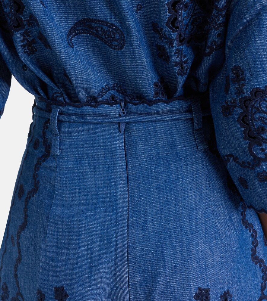  Zimmermann Zimmermann Aster Embroidered Denim Shorts 