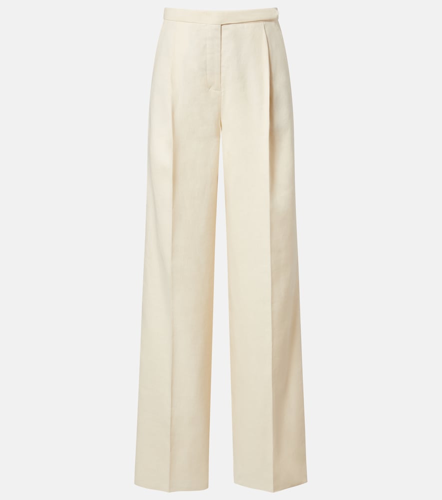 Dorothee Schumacher Women's Beige Casual Sophistication Linen And Cotton Wide-Leg Pants UK Size 8 - Mytheresa