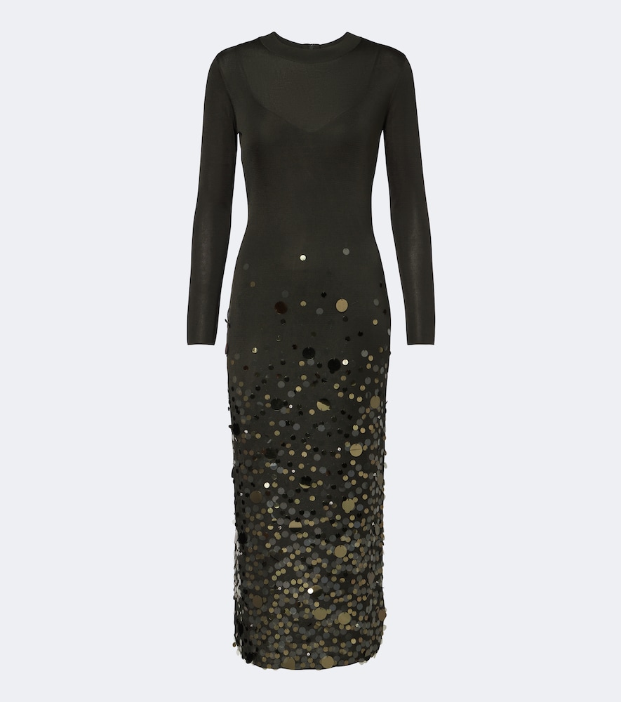 Midikleid aus Strick mit Pailletten