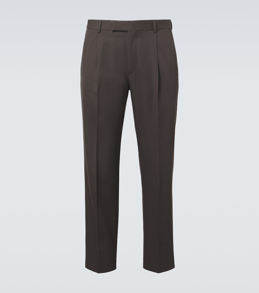Gerade Hose aus Baumwolle und Wolle