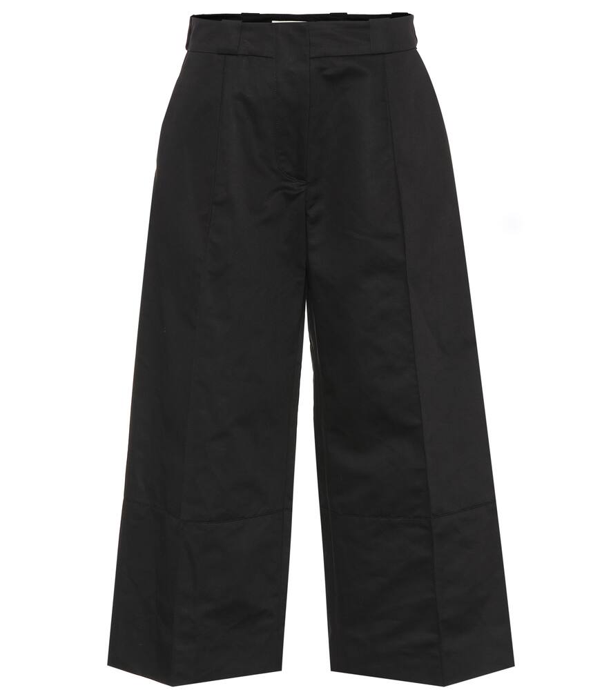 Click to view more detailed imagery on our partner's website Marni Wide-Leg Cropped Virgin-Wool Woven Pants In Black