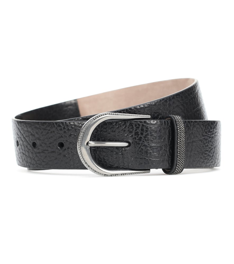Embellished leather belt
