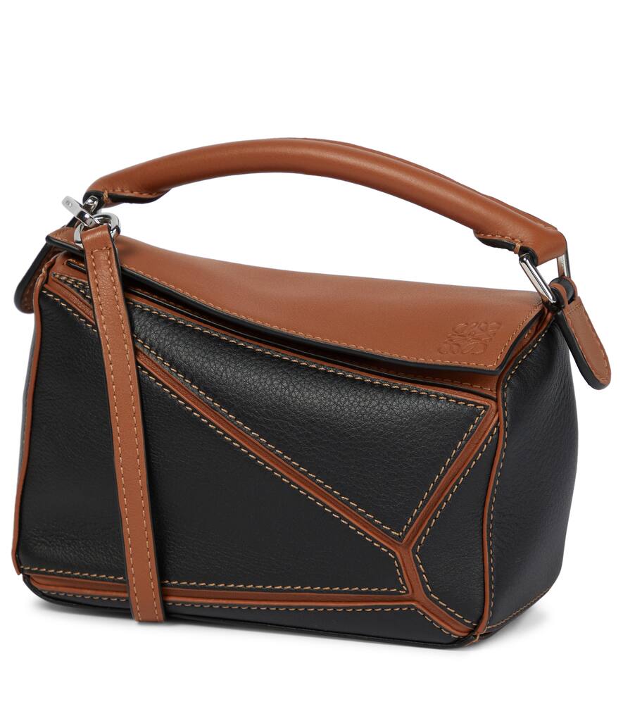 Click to view more detailed imagery on our partner's website Loewe Puzzle Mini Leather Shoulder Bag In Black