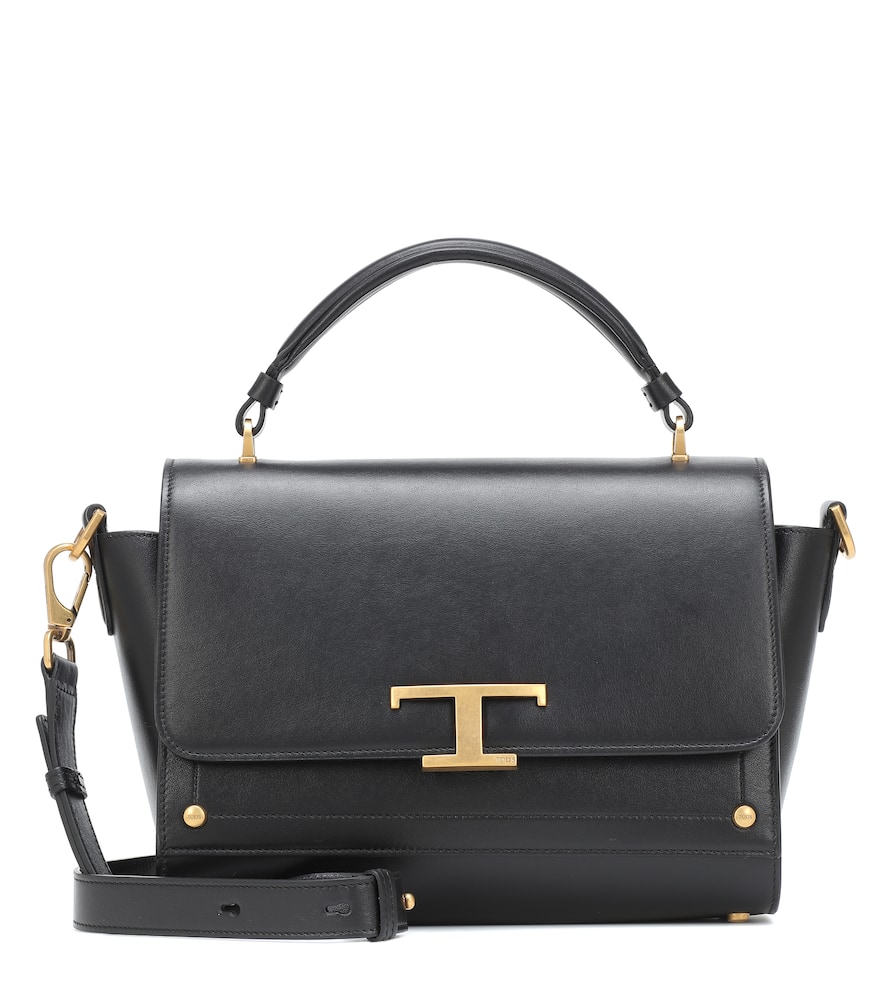 Click to view more detailed imagery on our partner's website Tod's Timeless T Small Leather Tote In Black