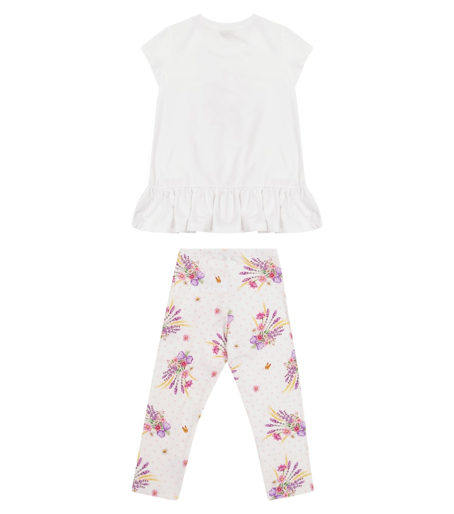  Monnalisa Monnalisa Printed Stretch-cotton T-shirt And Leggings Set 
