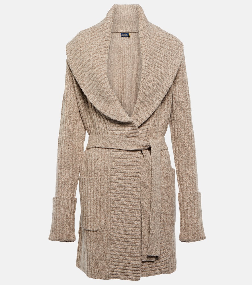 Ribbed-knit wool and cashmere cardigan