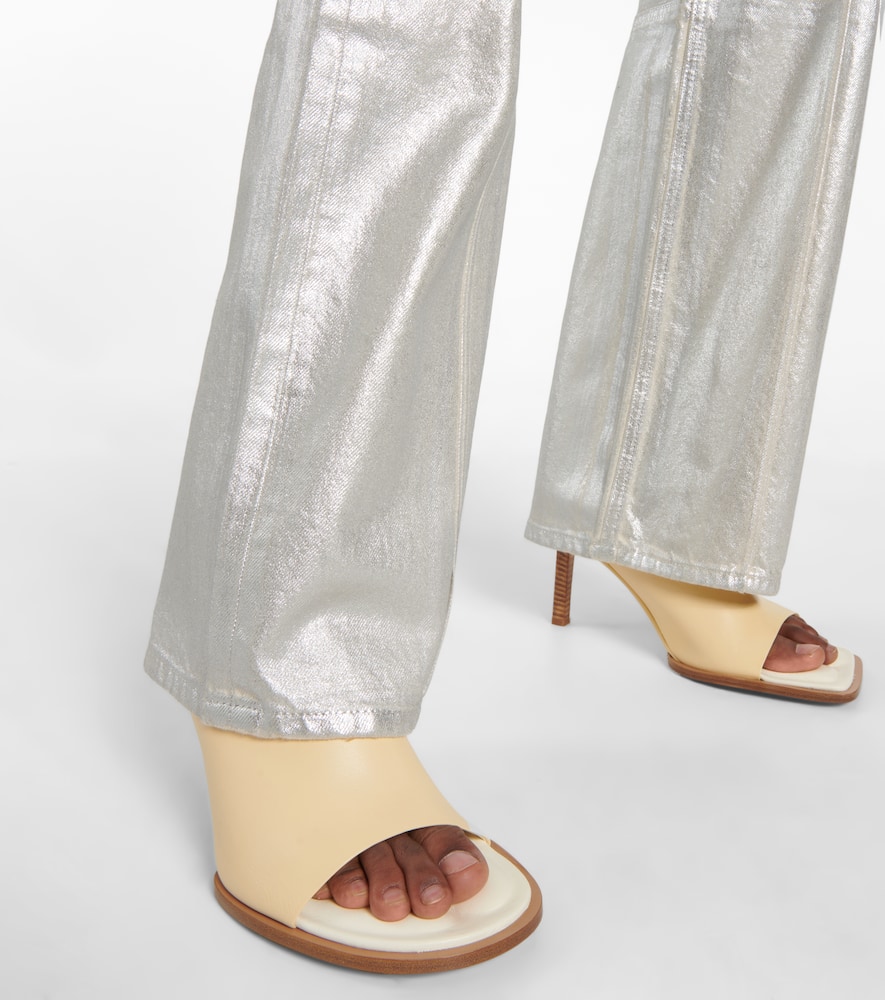 Shop Jacquemus Les Mules Carrés Ronds Leather Mules In Off-white