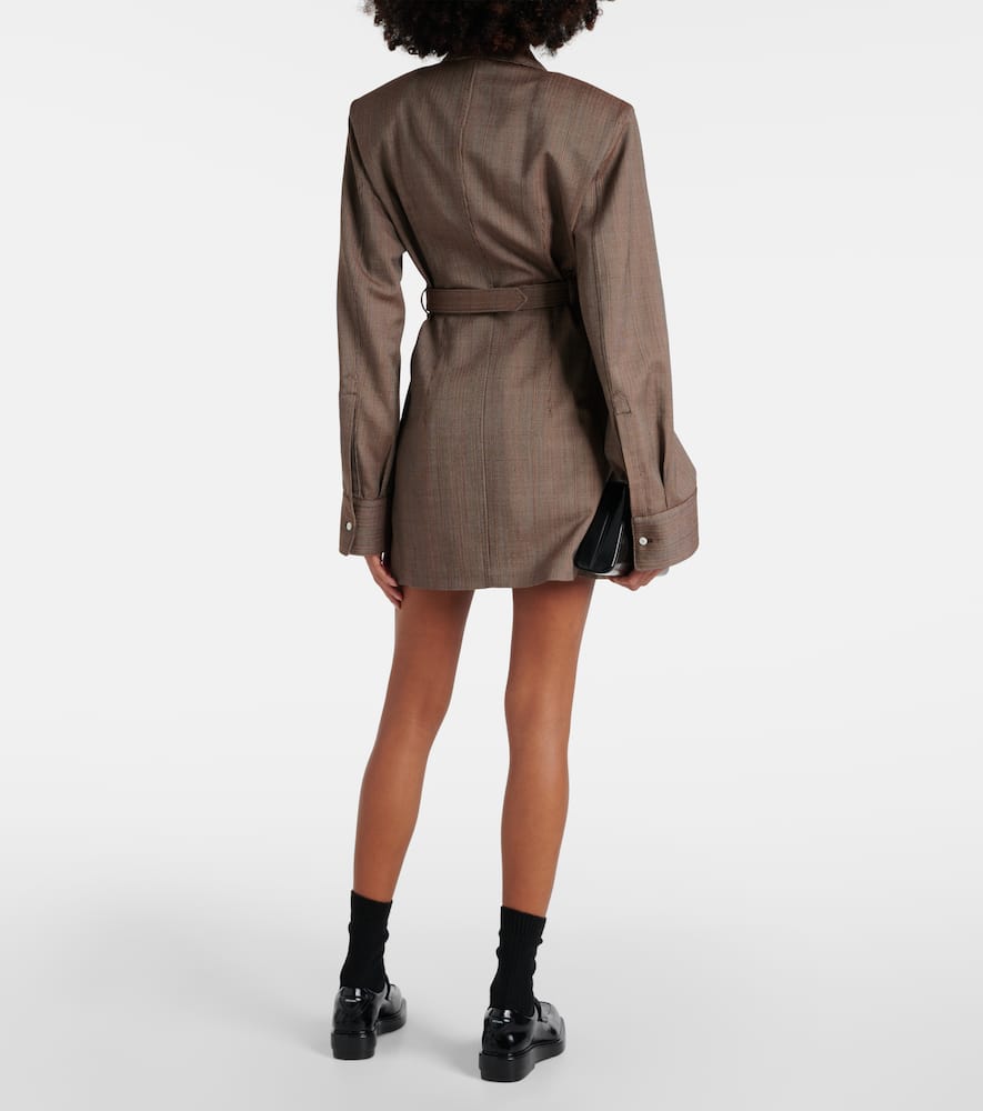Prada Pinstripe Virgin Wool Jacket In Braun