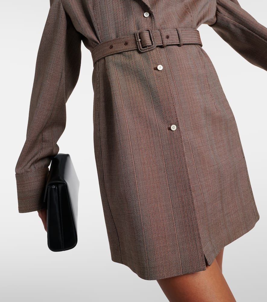 Prada Pinstripe Virgin Wool Jacket In Braun