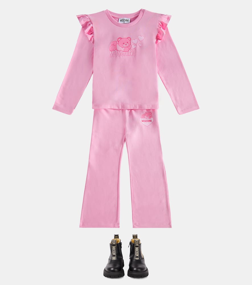 Moschino Teddy Bear Cotton-blend Sweatpants In Pink