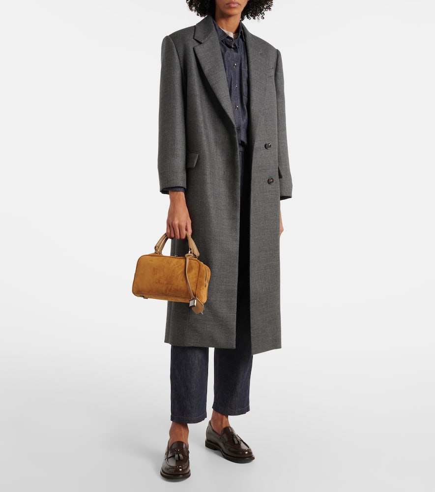 Shop Brunello Cucinelli Small Suede Tote Bag In Brown