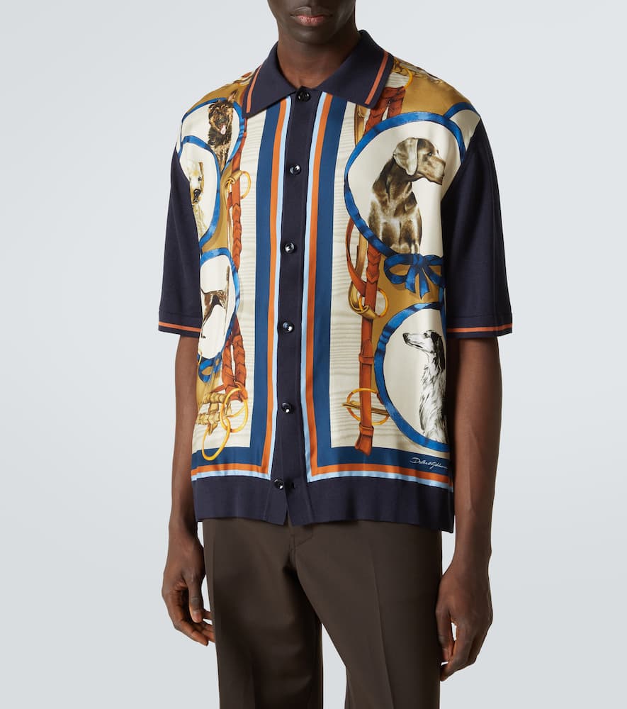 Dolce & Gabbana Printed Silk And Cotton Bowling Shirt In Multicoloured