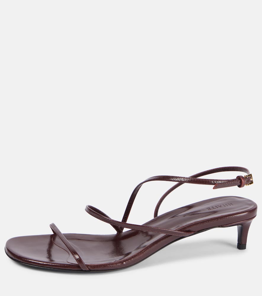 Shop Khaite Loop 35 Leather Sandals In Burgundy