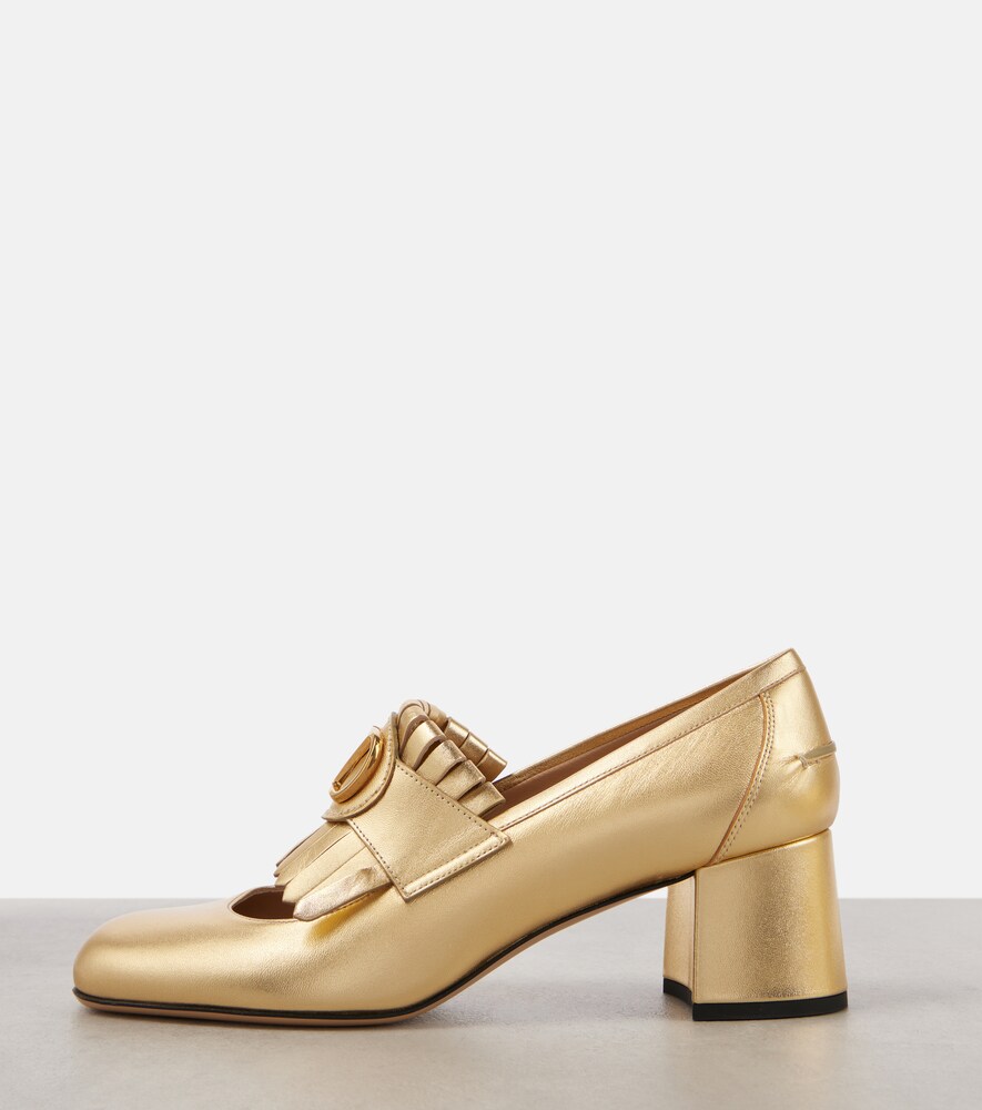  Valentino Garavani Valentino Garavani Vlogo Signature Fringed Leather Loafer Pumps 