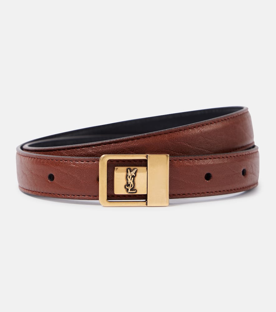 Saint Laurent La 66 Leather Belt In Brown | ModeSens