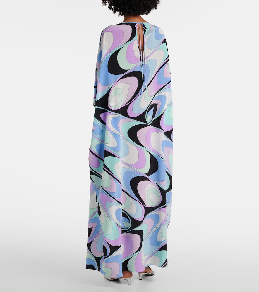 Pucci Iride Silk Crêpe De Chine Kaftan In Blue