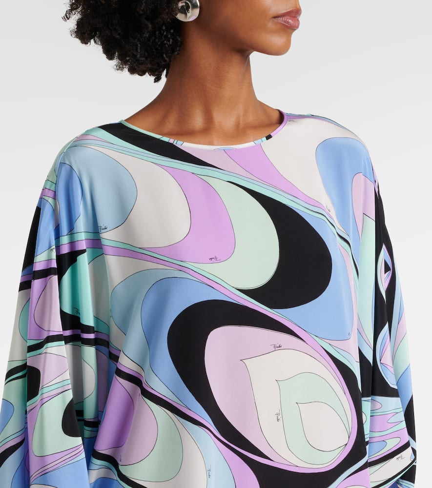 Pucci Iride Silk Crêpe De Chine Kaftan In Blue