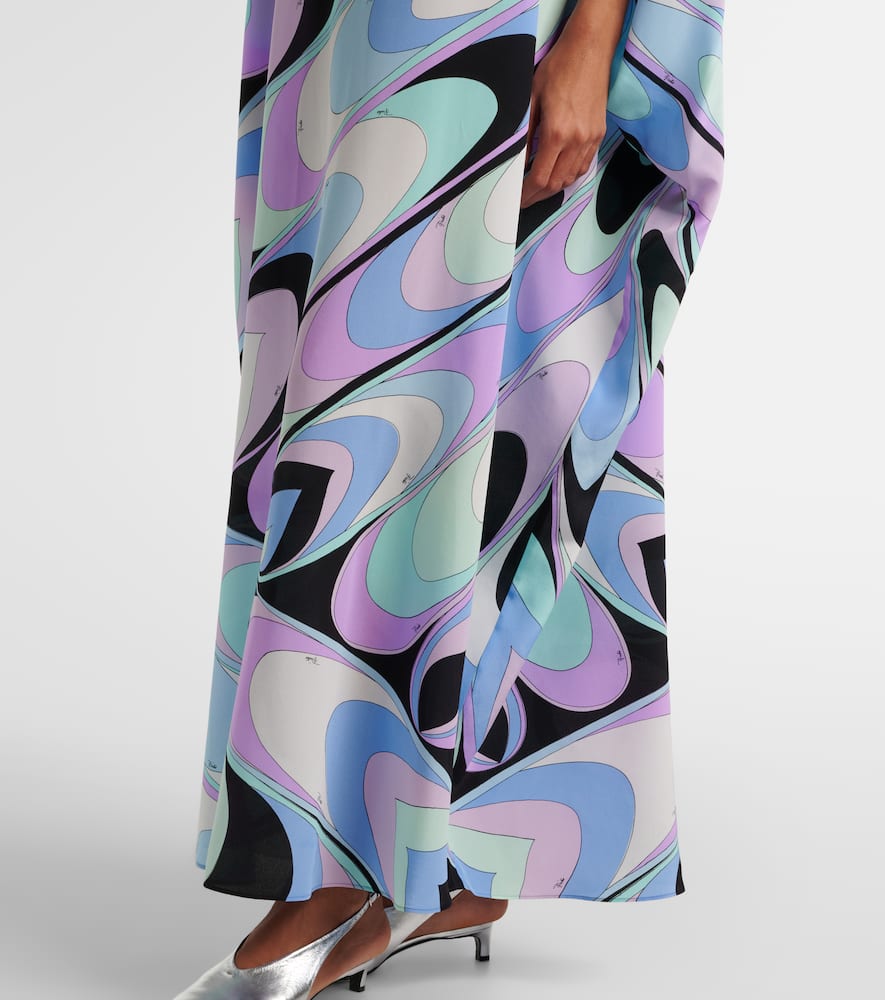 Pucci Iride Silk Crêpe De Chine Kaftan In Blue