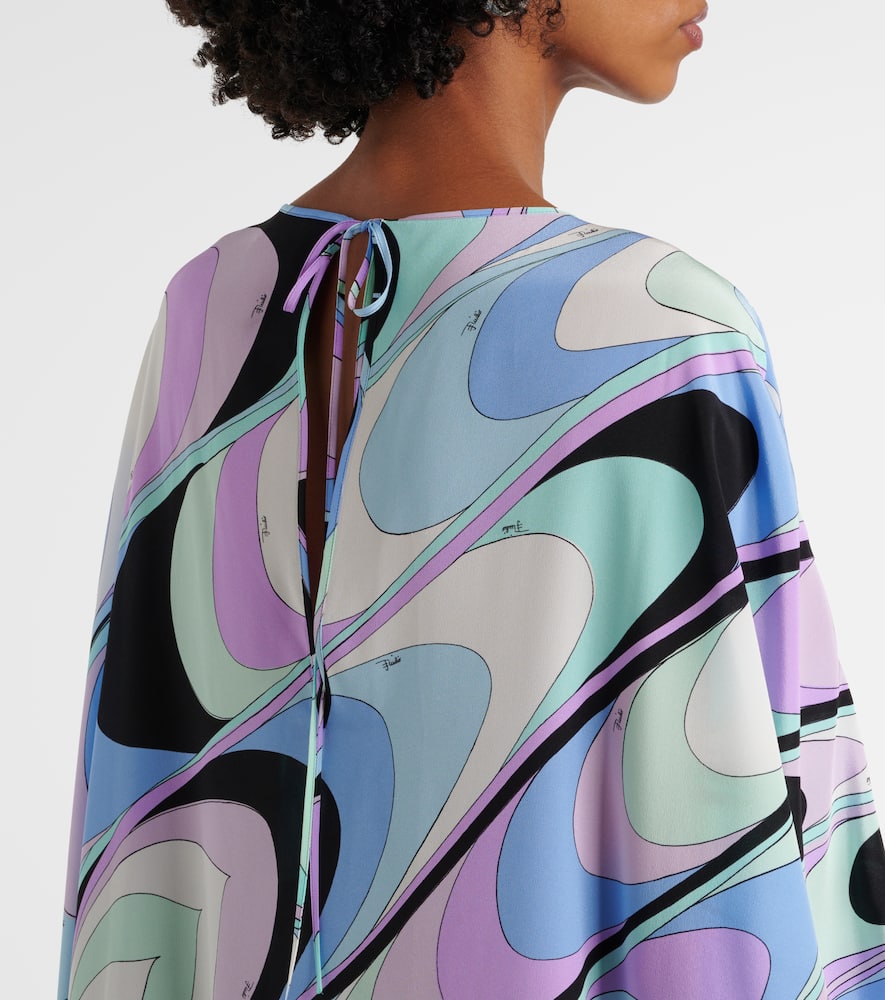 Pucci Iride Silk Crêpe De Chine Kaftan In Blue