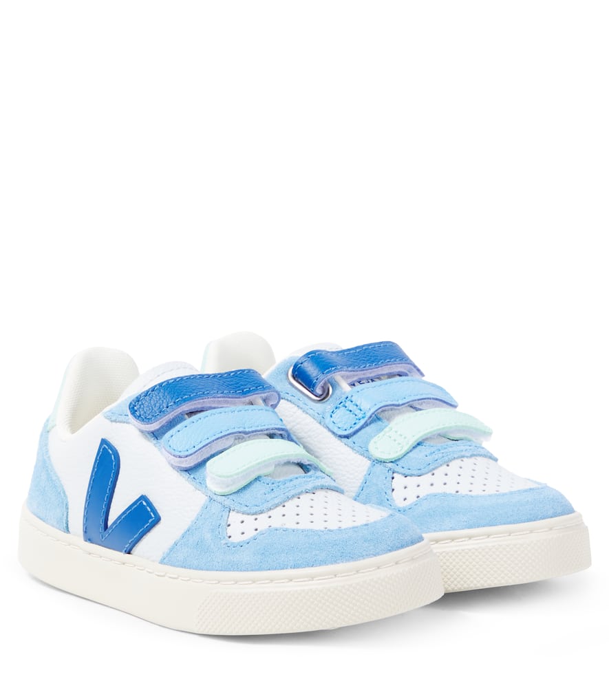 Veja Sneakers V-10 Aus Leder Und Veloursleder In Blau
