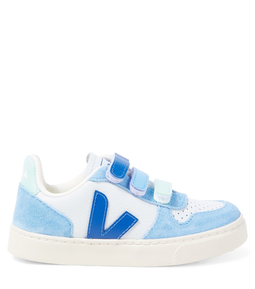 Veja Sneakers V-10 Aus Leder Und Veloursleder In Blau