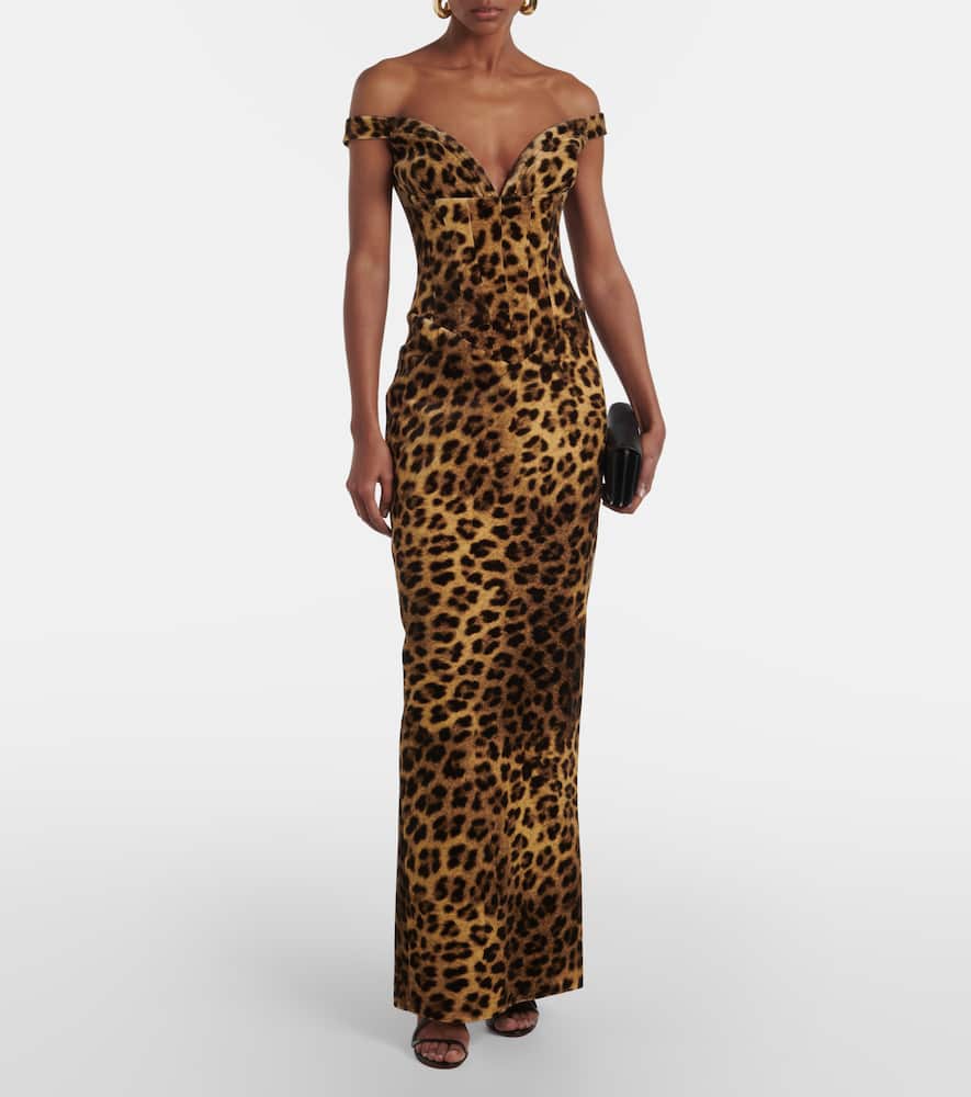 The New Arrivals Ilkyaz Ozel Shakti Leopard-print Bustier Gown In Sauvage