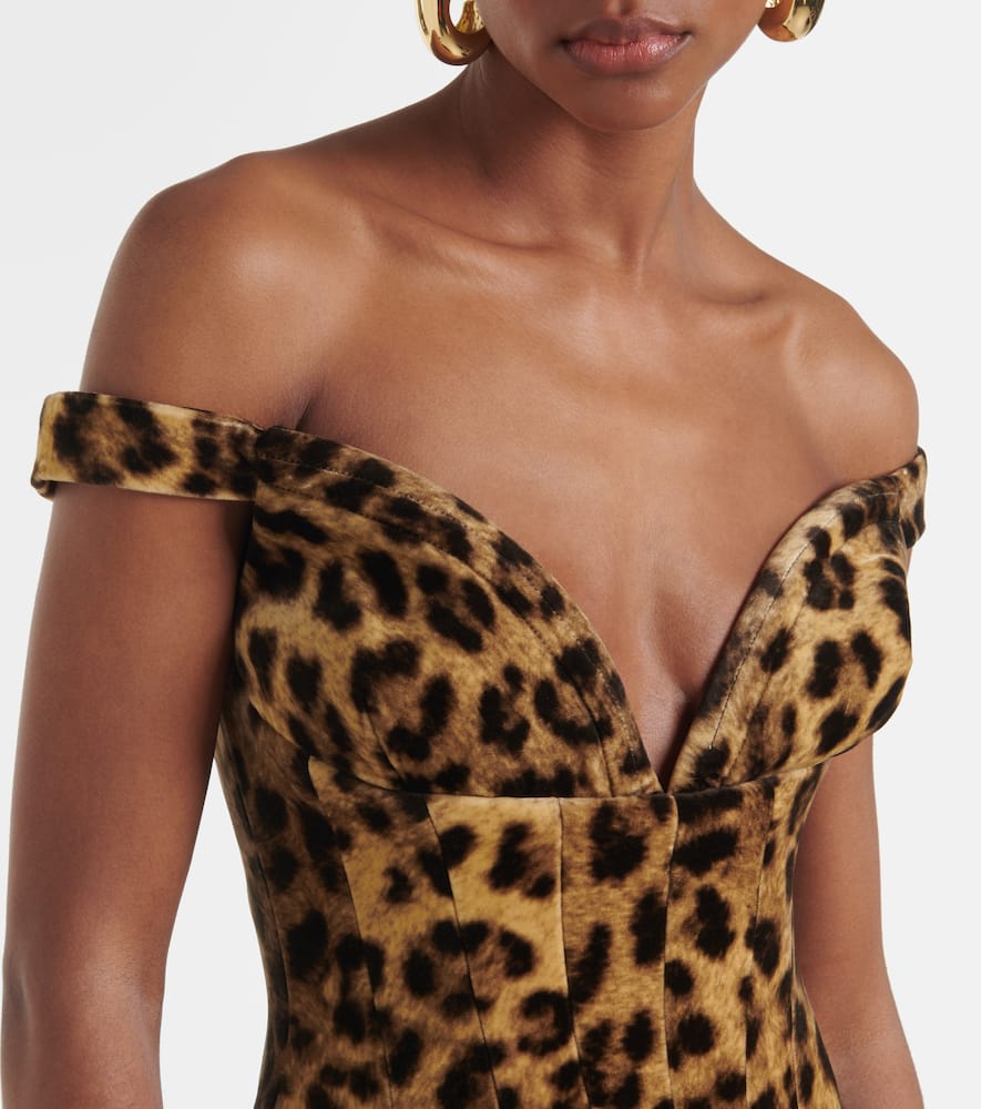The New Arrivals Ilkyaz Ozel Shakti Leopard-print Bustier Gown In Sauvage