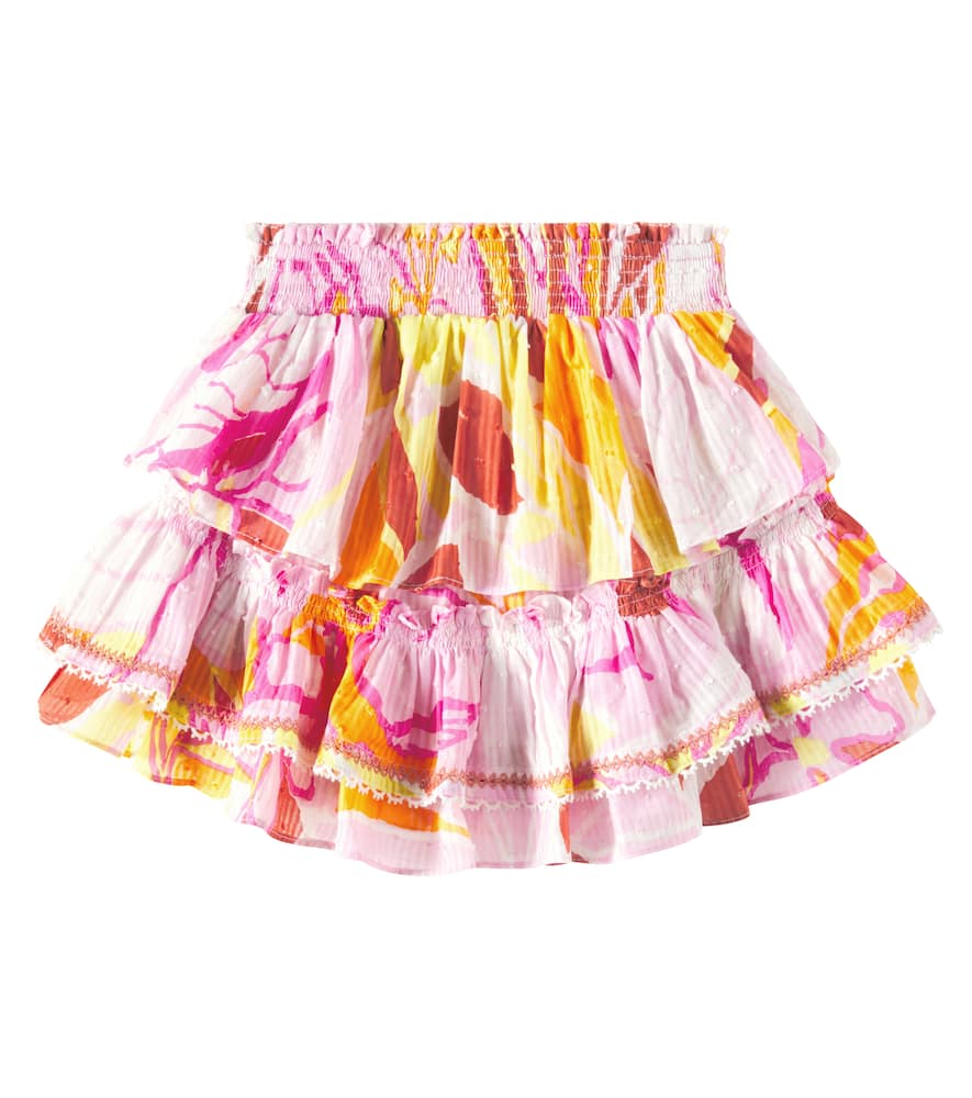 Poupette St Barth Ariane Striped Cotton Skirt In Multicoloured