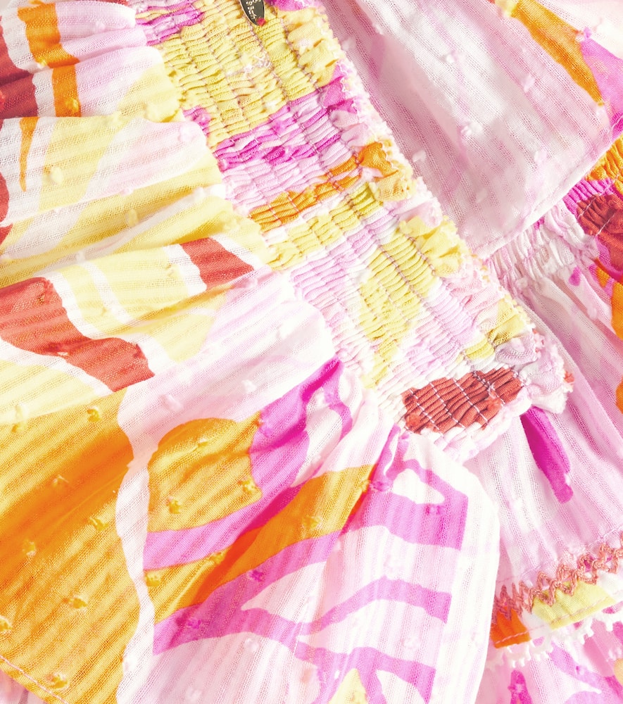 Poupette St Barth Ariane Striped Cotton Skirt In Multicoloured