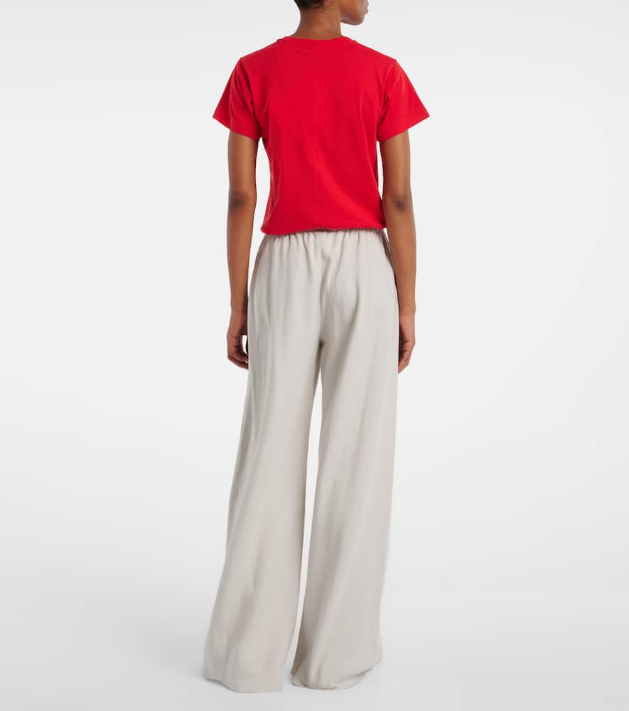 The Row Gala Silk And Linen Wide-leg Pants In Grey