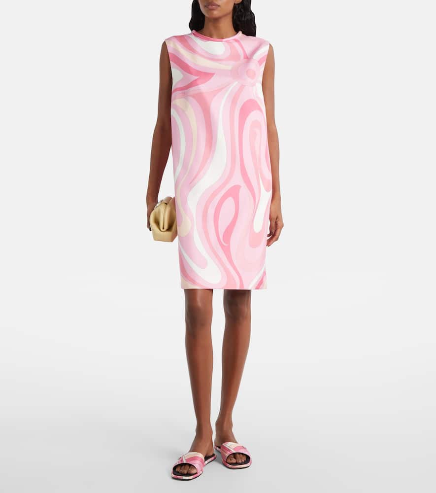 Pucci Printed Silk-twill Mini Dress In Multi