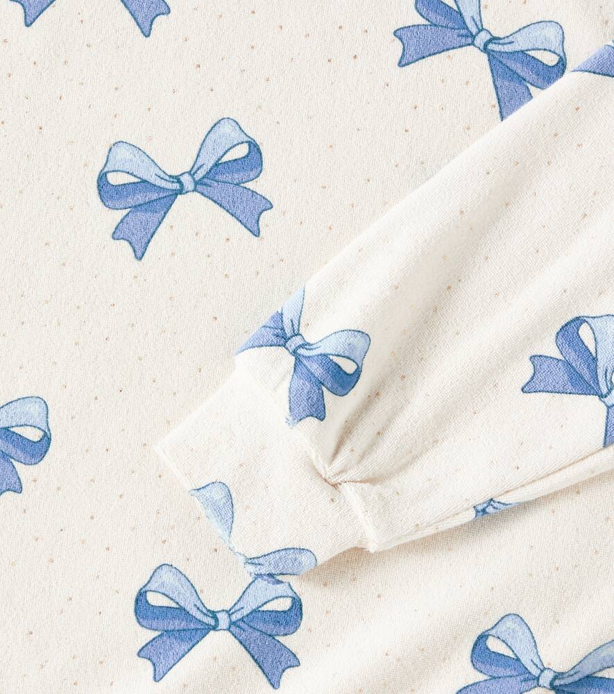 Konges Sløjd Itty Bow-detail Cotton-blend Sweatshirt In Bowie Blue Gold