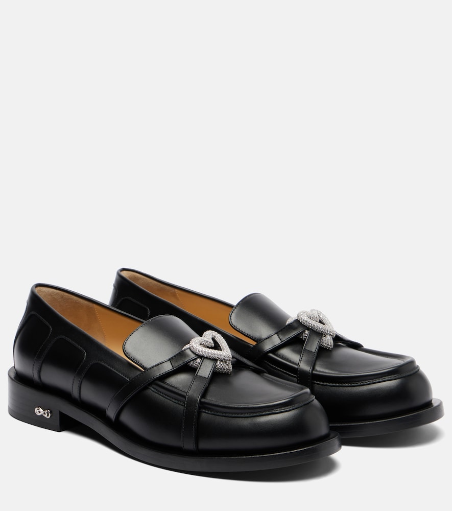 Mach & Mach Mocassins Double Heart en cuir