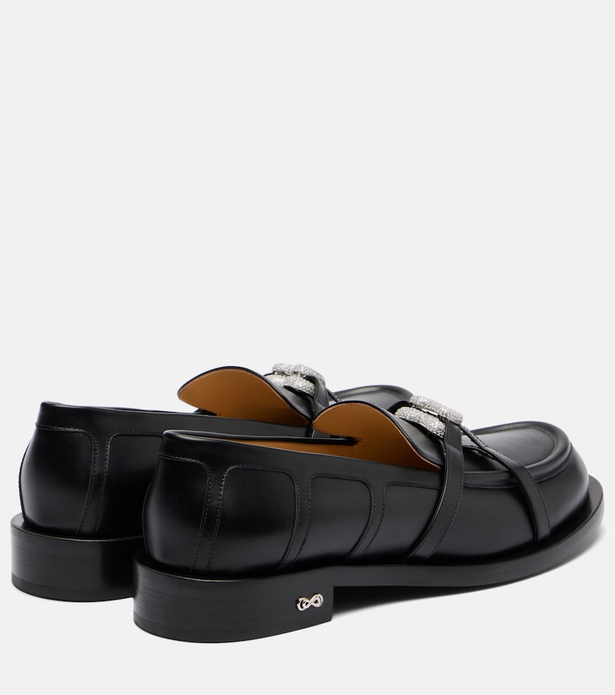  Mach & Mach Mach & Mach Double Heart Leather Loafers 