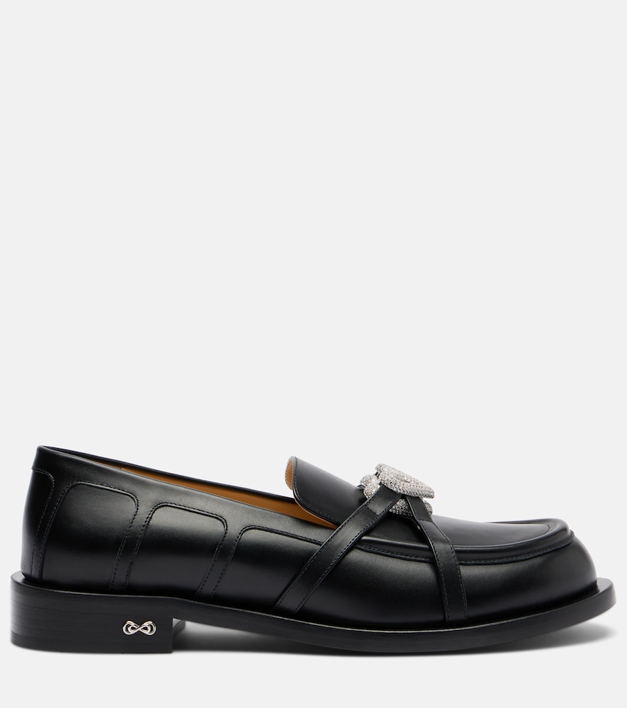  Mach & Mach Mach & Mach Double Heart Leather Loafers 