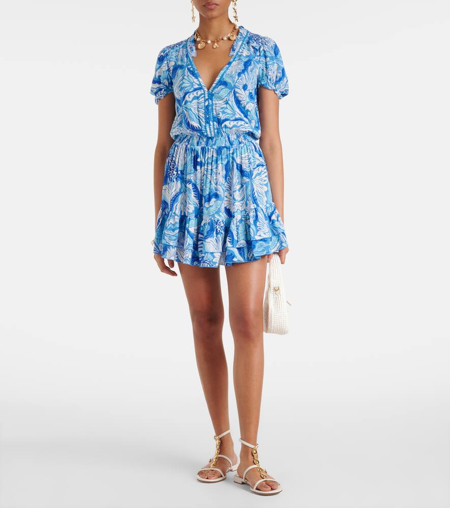 Poupette St Barth Bibi Floral Minidress In Blue