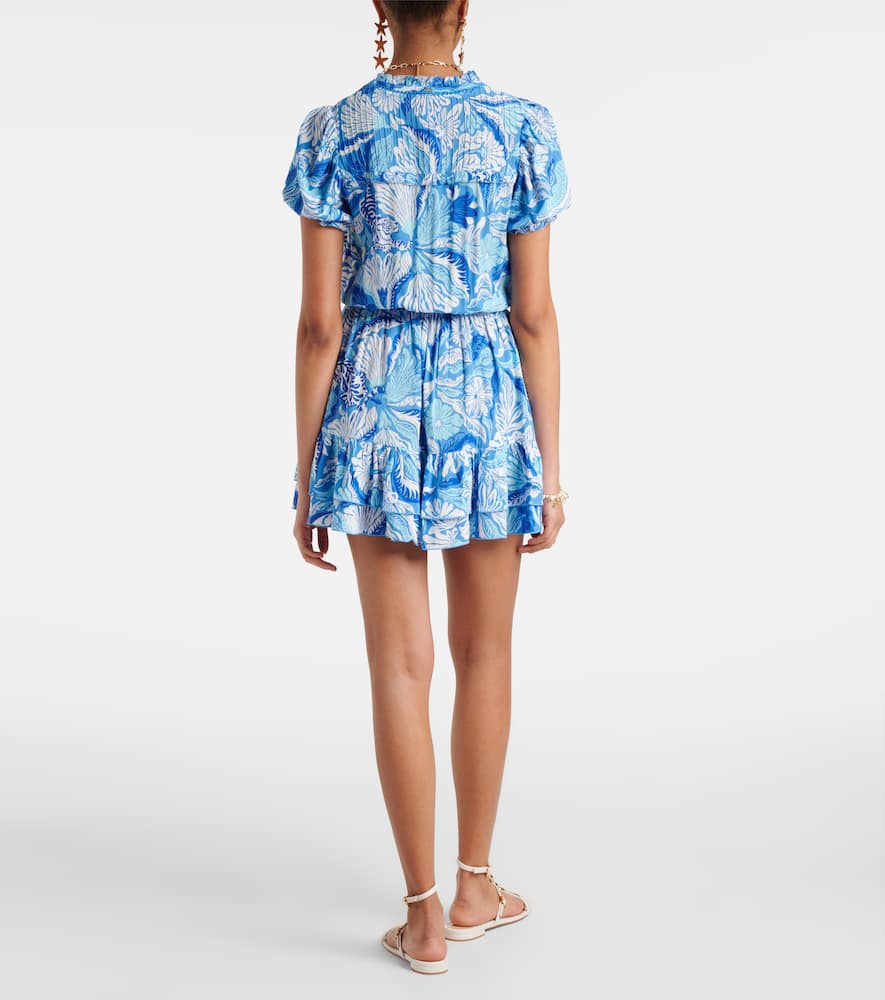 Poupette St Barth Bibi Floral Minidress In Blue