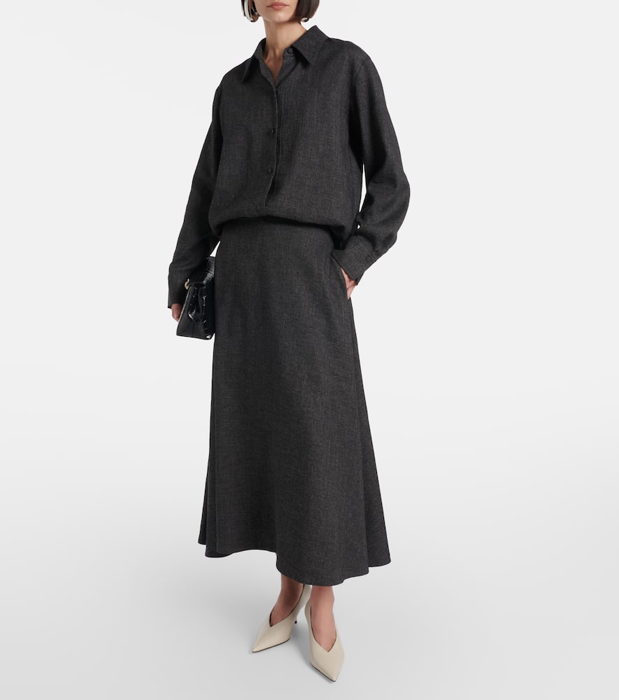 Vince Jaspé Midi Skirt In Gray