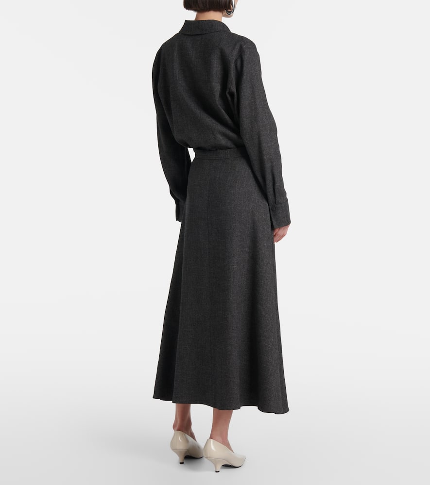Vince Jaspé Midi Skirt In Gray
