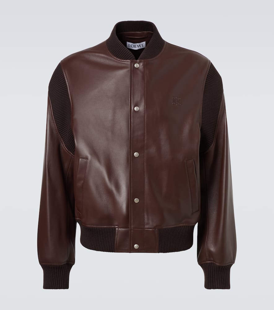 Anagram leather bomber jacket