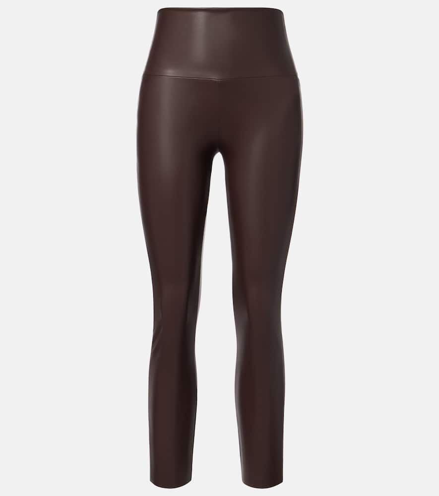 High-rise faux leather leggings