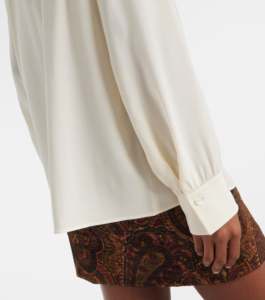 Chloé Lace-trimmed Organic Silk Crepe De Chine Blouse In White