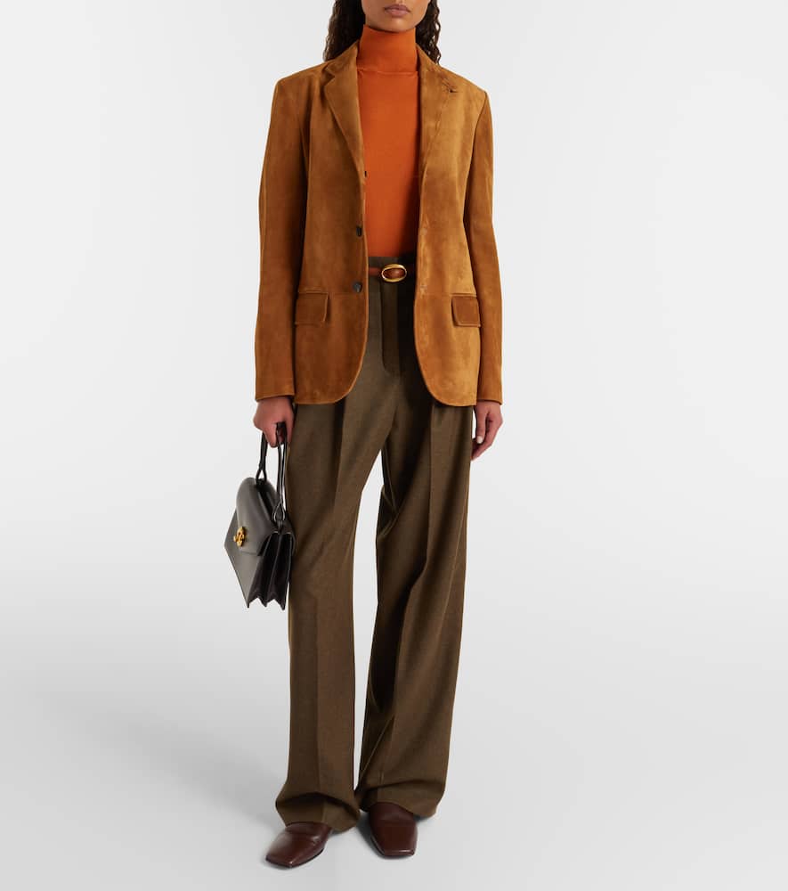 Loro Piana Suede Blazer In Brown
