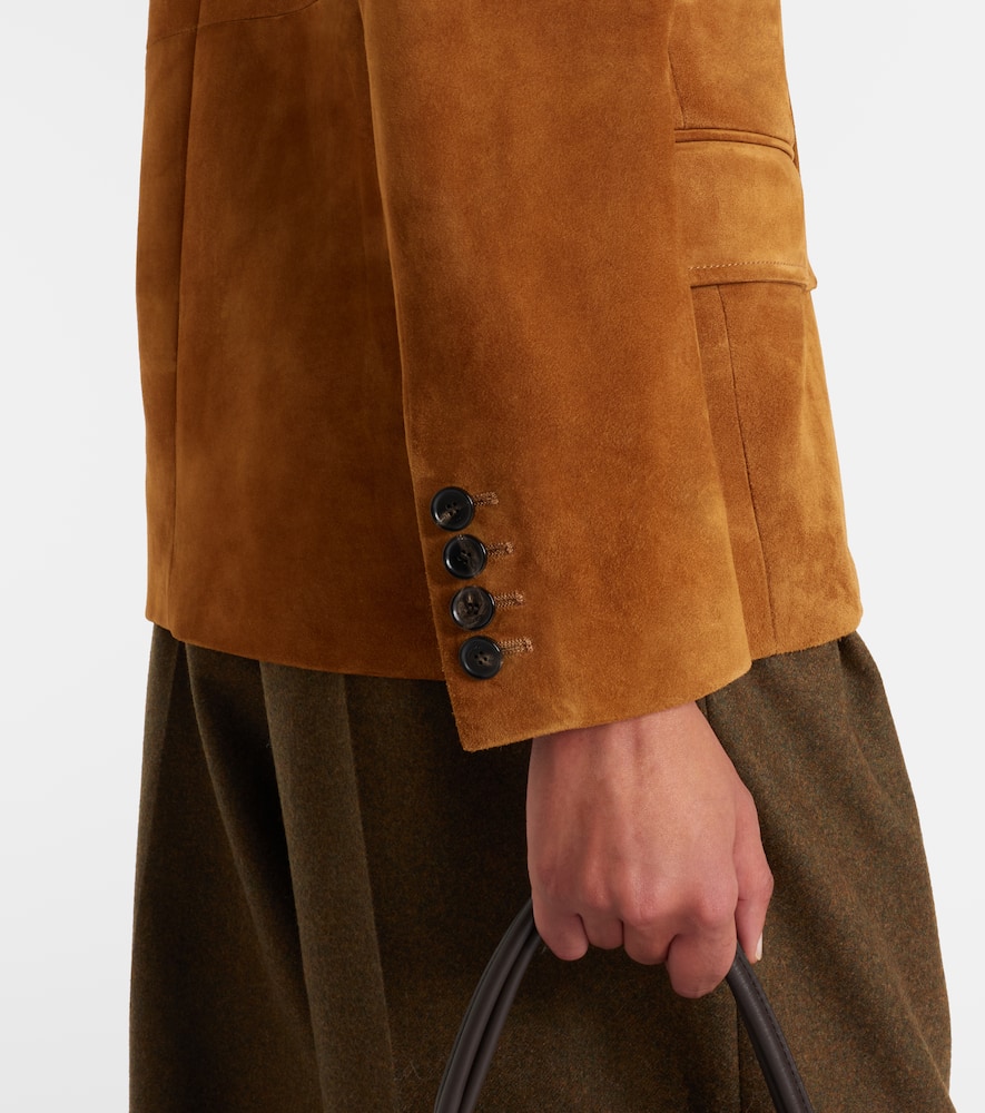 Loro Piana Suede Blazer In Brown