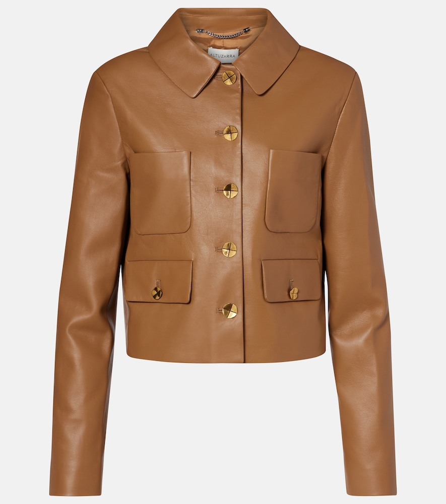 Altuzarra Giacca cropped Astley in pelle