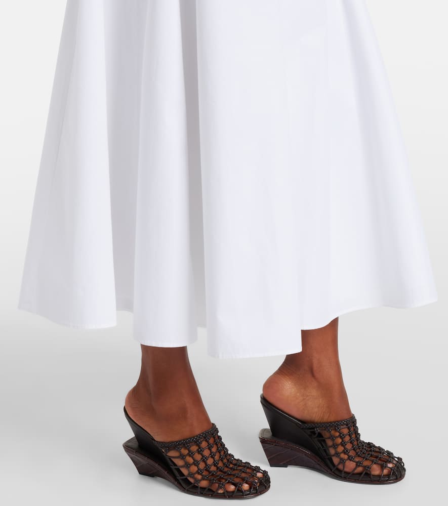 Jacquemus La Triangle Cotton-poplin Midi Skirt In White