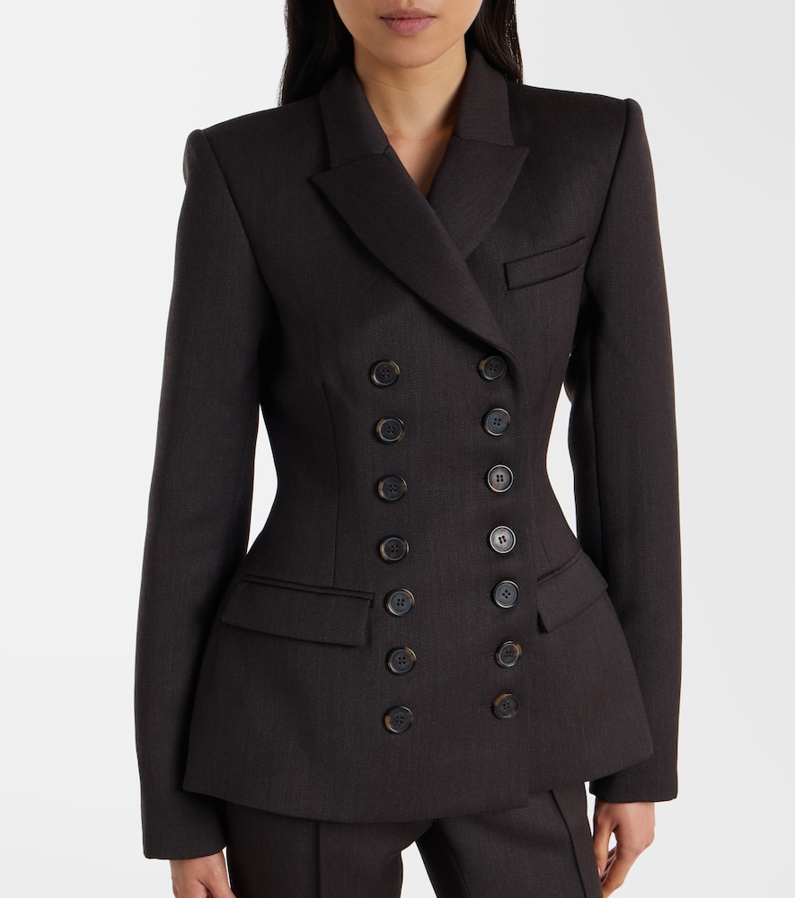 Alex Perry Double-breasted Blazer In Brown