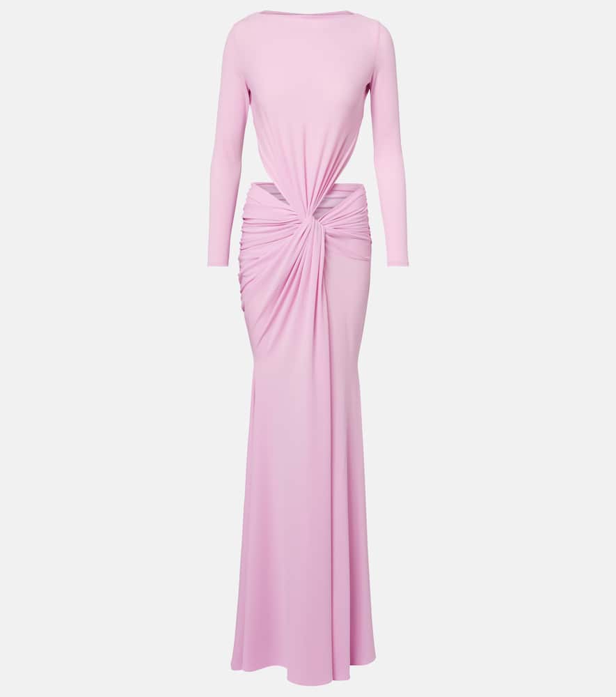 Alex Perry Gathered Crêpe Jersey Gown In Pink