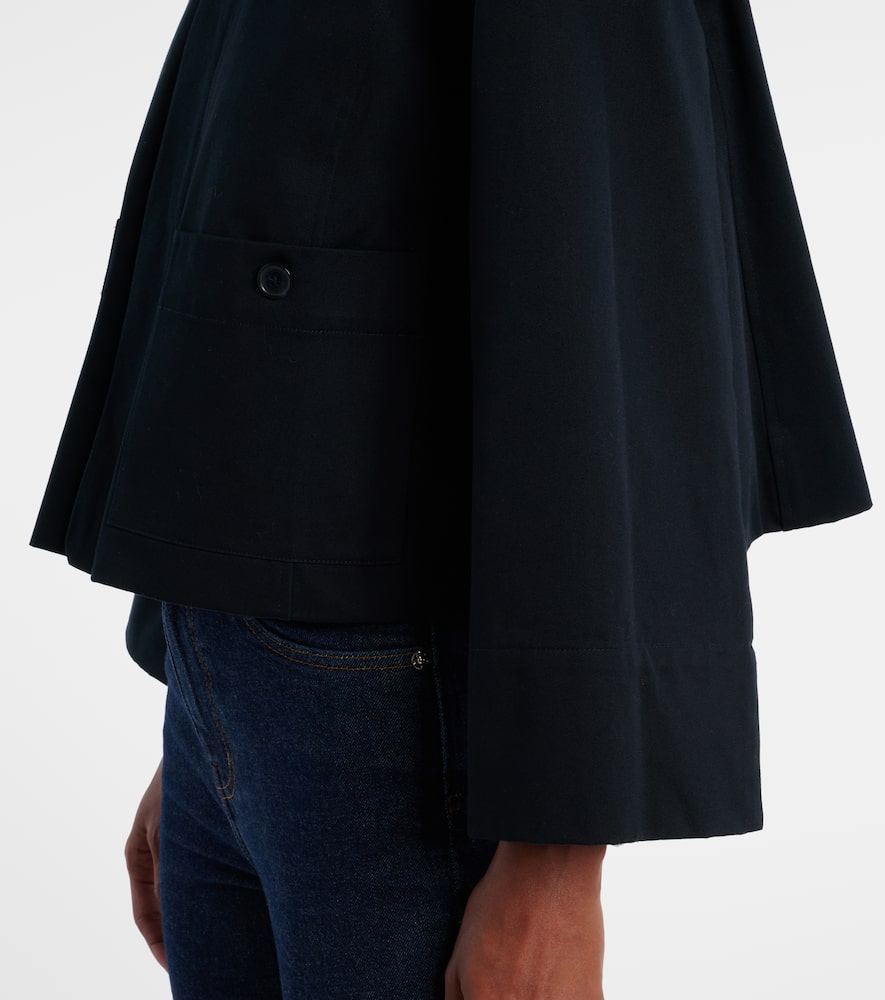 Frame Corduroy-trimmed Cotton-twill Jacket In Black