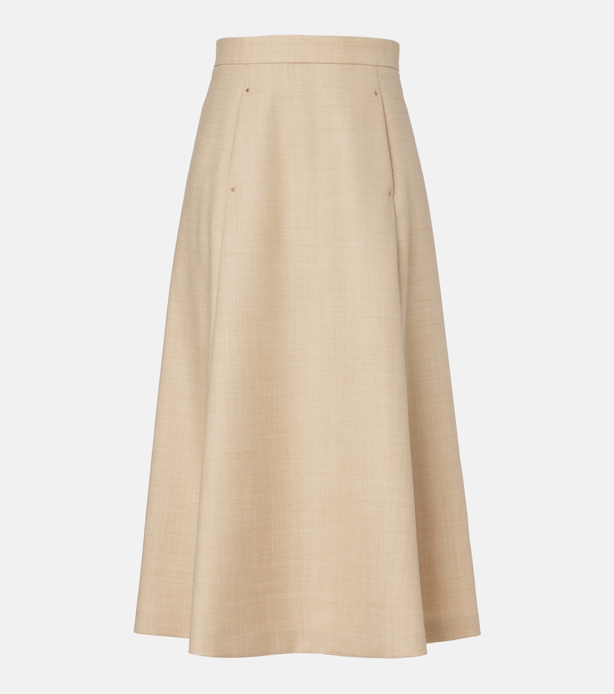 Moncler Midirock Aus Einem Wollgemisch In Nude